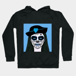 Blue dia de los muertos woman Hoodie